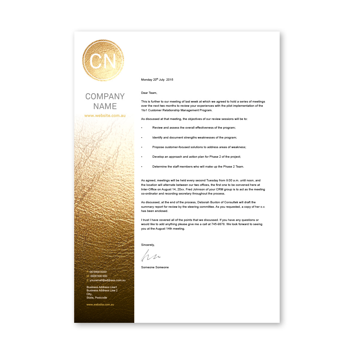 Luxurious Gold Letterhead 2